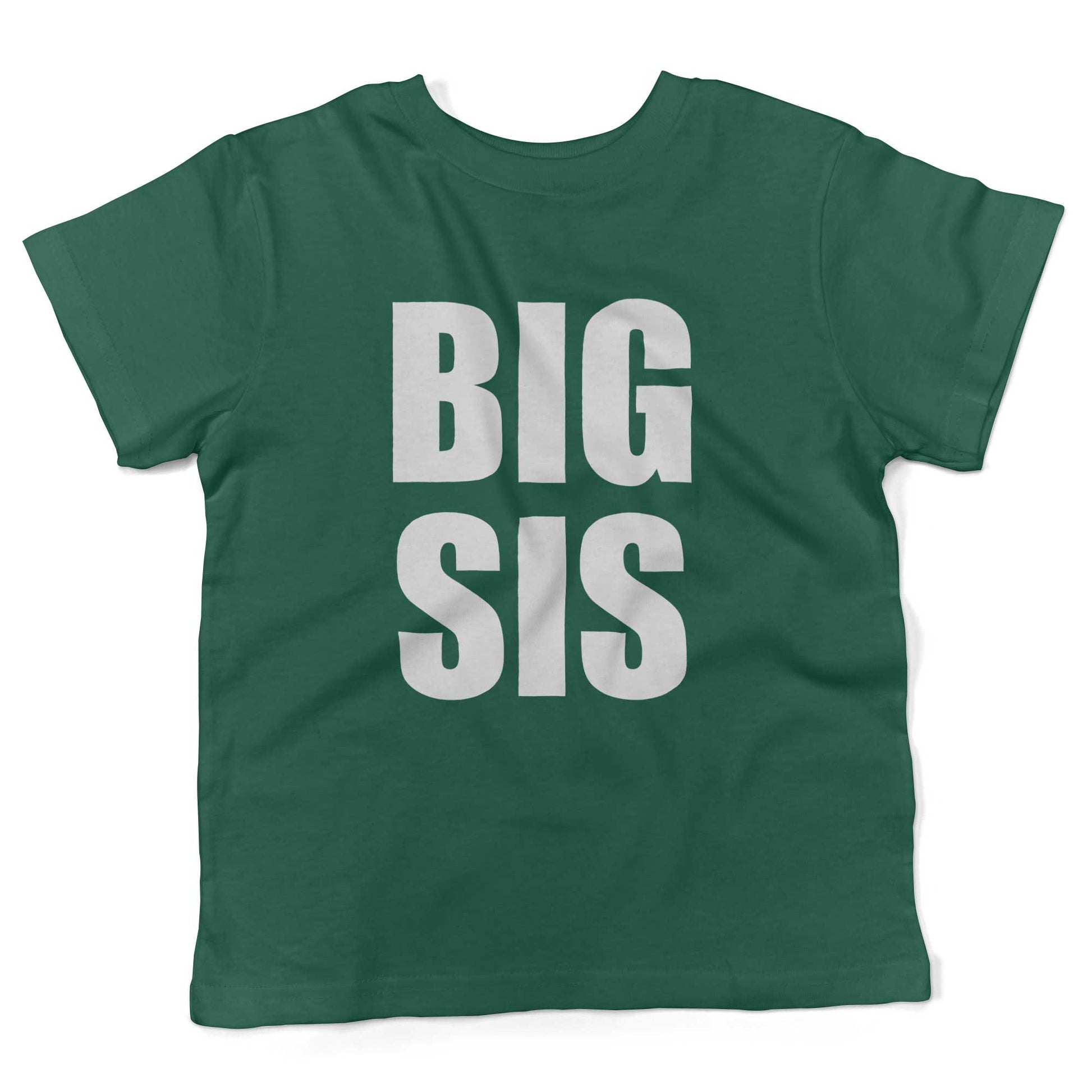 BIG SIS Toddler Shirt-Kelly Green-2T