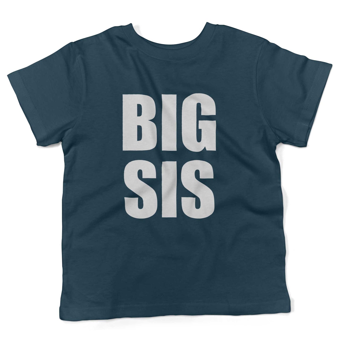 BIG SIS Toddler Shirt-Organic Pacific Blue-2T