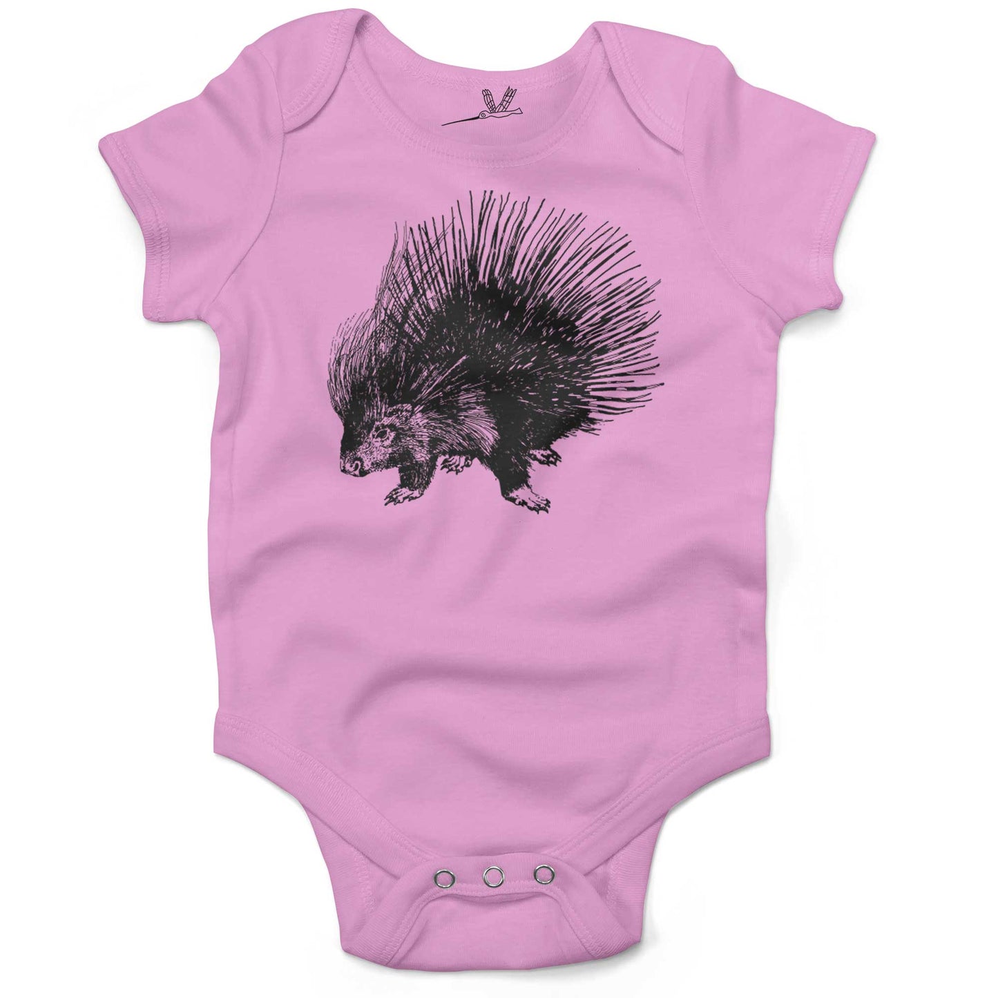 Cute Porcupine Infant Bodysuit or Raglan Tee-Organic Pink-3-6 months