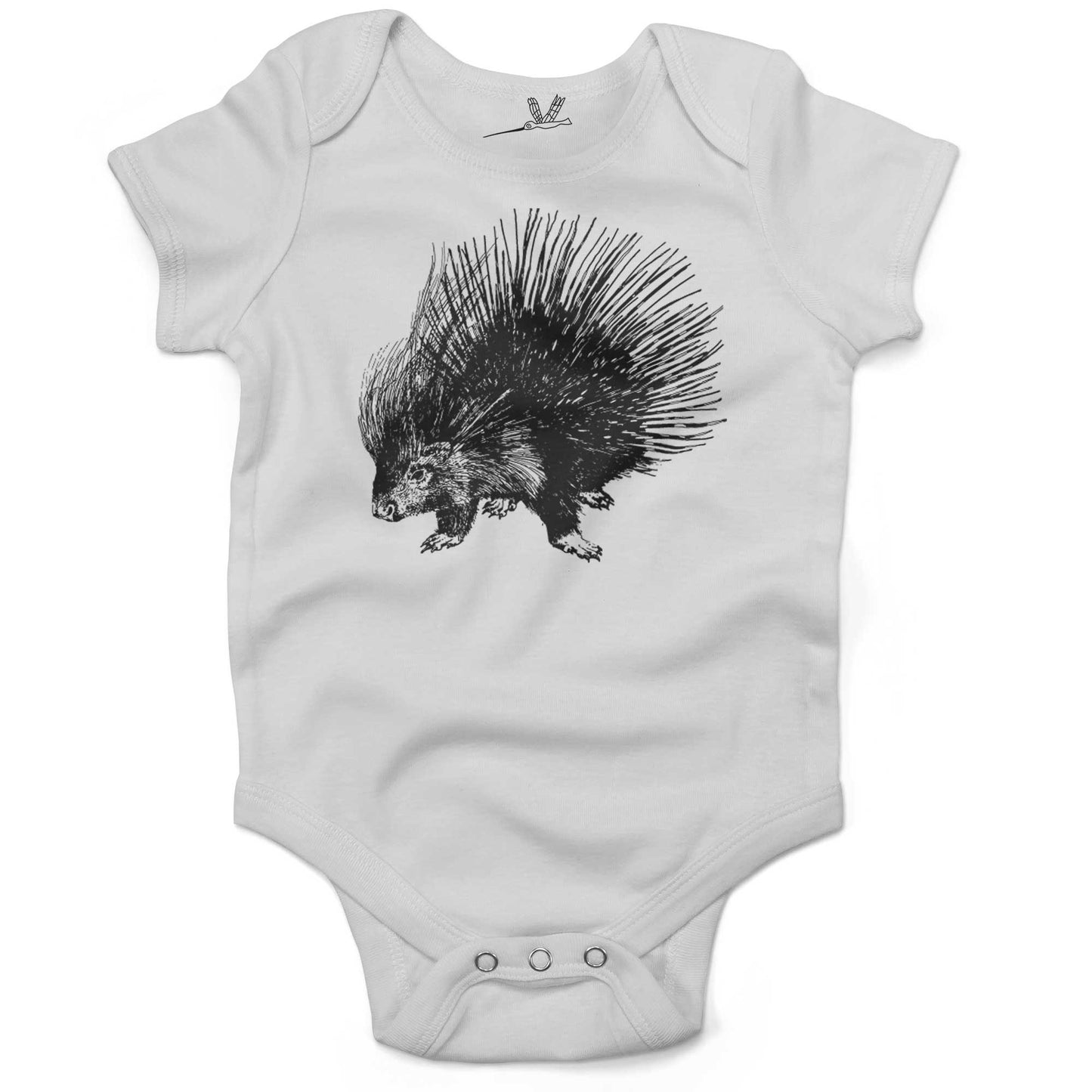 Cute Porcupine Infant Bodysuit or Raglan Tee-White-3-6 months