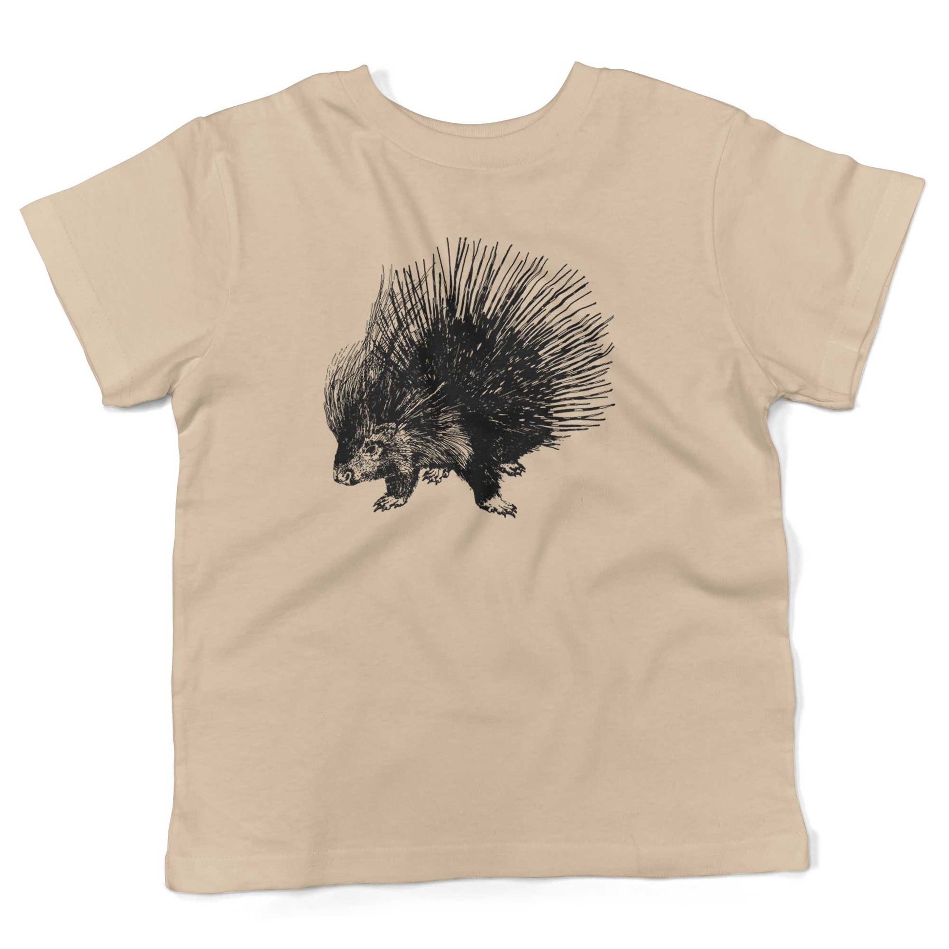 Cute Porcupine Toddler Shirt-Organic Natural-2T