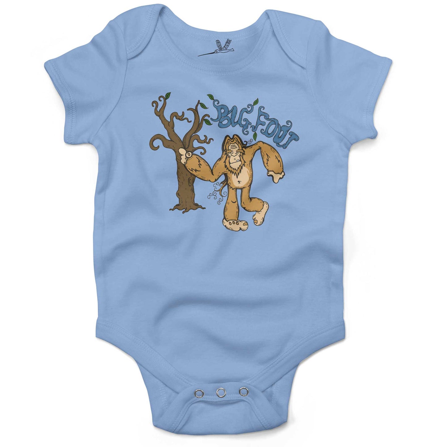 Bigfoot Infant Bodysuit or Raglan Baby Tee-Organic Baby Blue-3-6 months