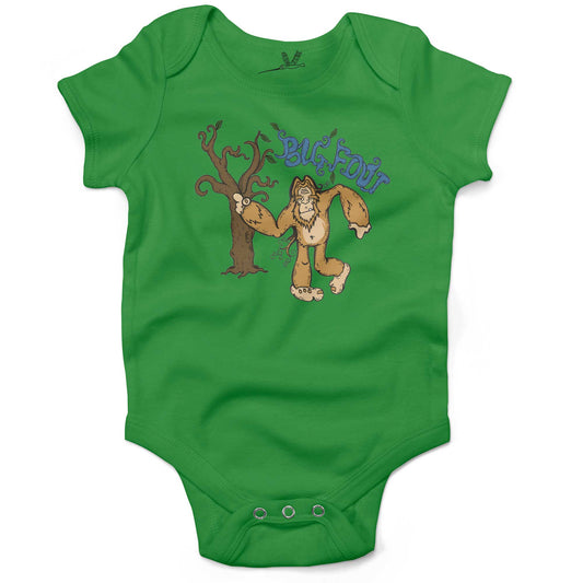 Bigfoot Infant Bodysuit or Raglan Baby Tee-Grass Green-3-6 months