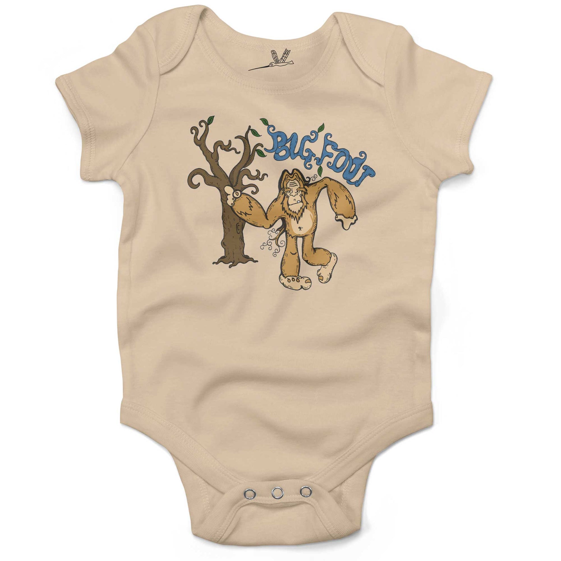 Bigfoot Infant Bodysuit or Raglan Baby Tee-Organic Natural-3-6 months
