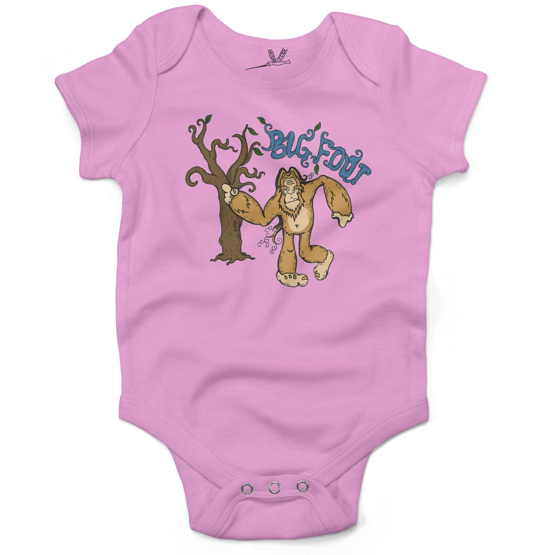 Bigfoot Infant Bodysuit or Raglan Baby Tee-Organic Pink-3-6 months