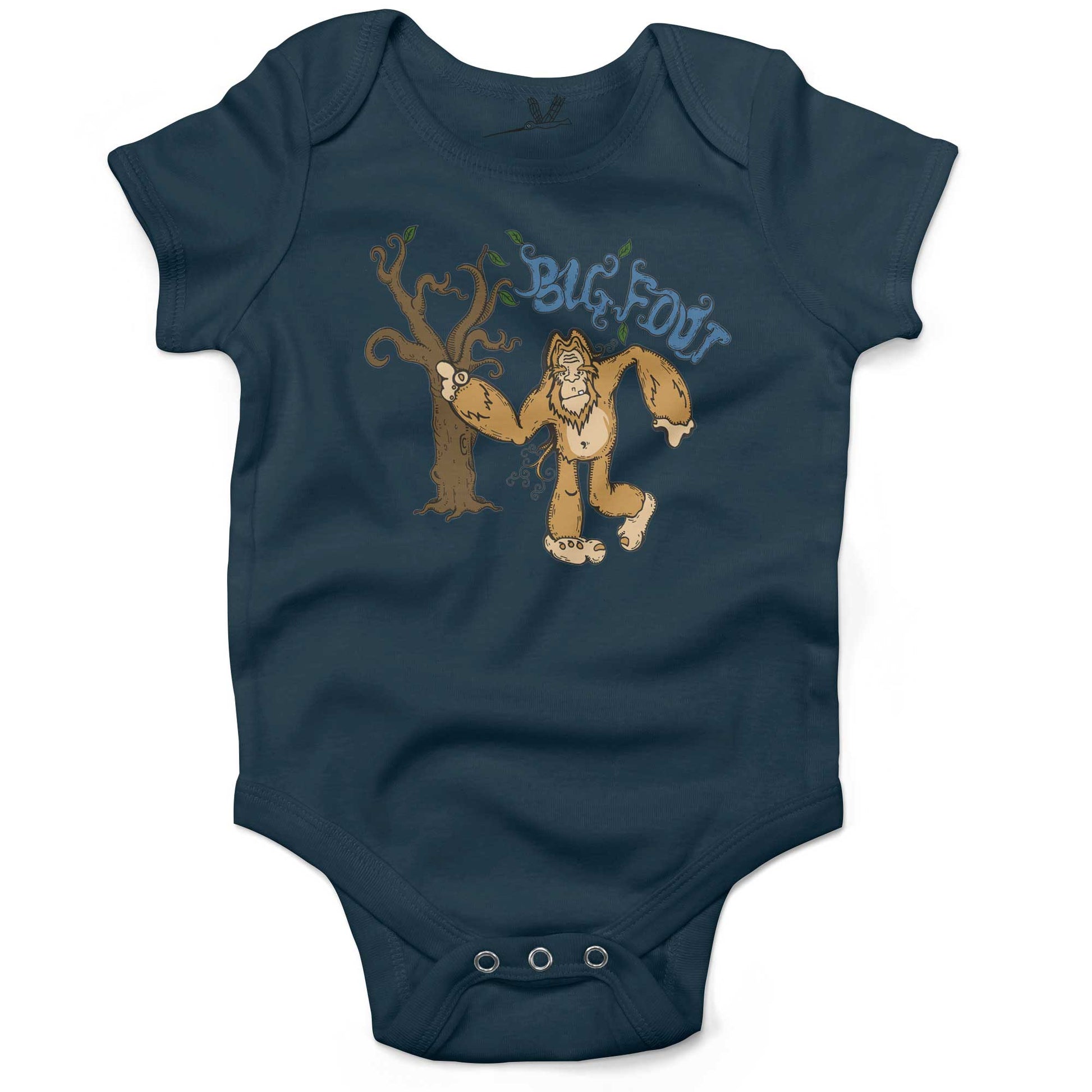 Bigfoot Infant Bodysuit or Raglan Baby Tee-Organic Pacific Blue-3-6 months