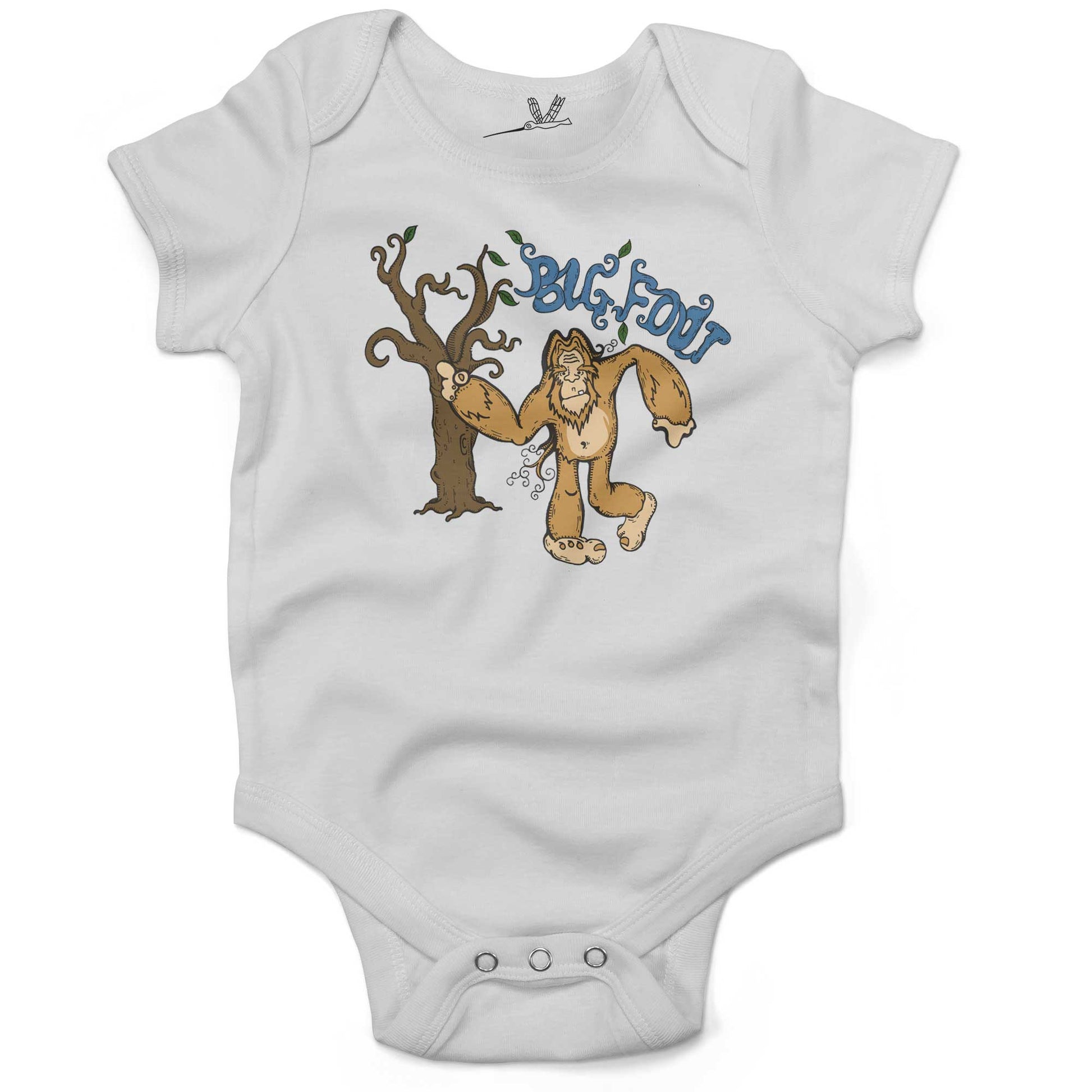 Bigfoot Infant Bodysuit or Raglan Baby Tee-White-3-6 months