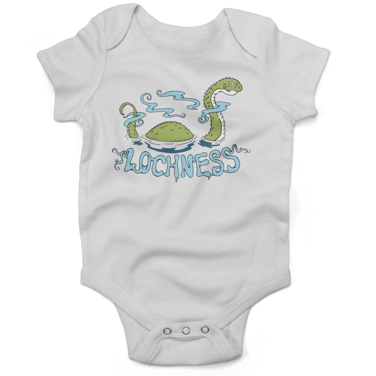Loch Ness Monster Infant Bodysuit or Raglan Baby Tee-White-3-6 months