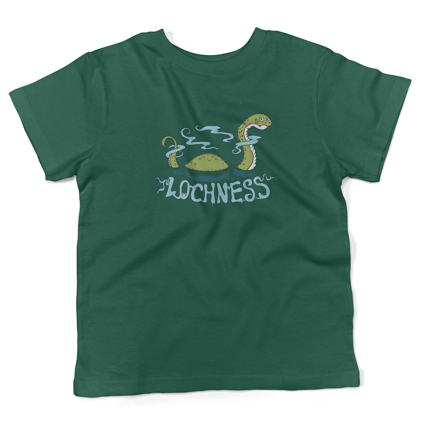 Loch Ness Monster Toddler Shirt-Kelly Green-2T
