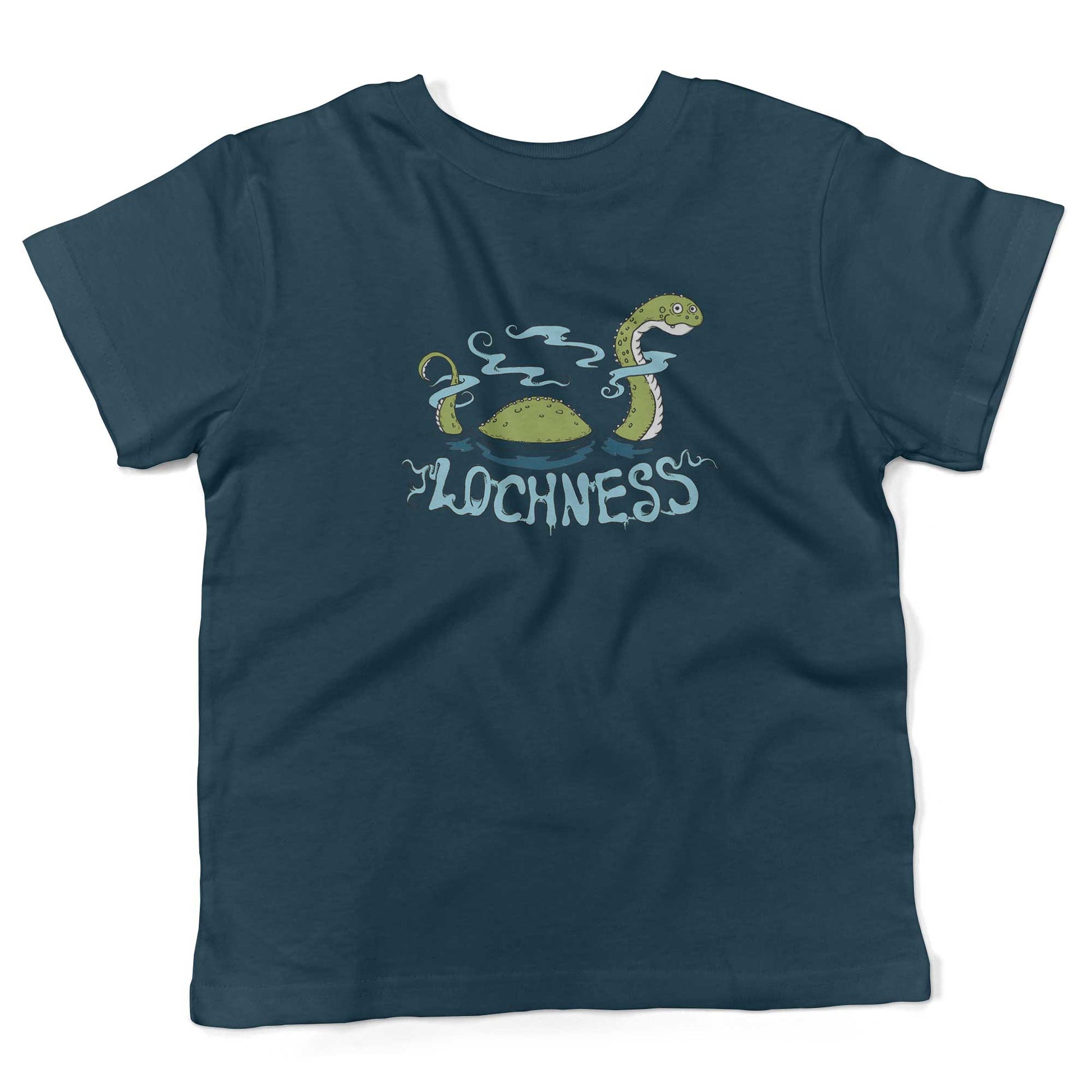 Loch Ness Monster Toddler Shirt-Organic Pacific Blue-2T