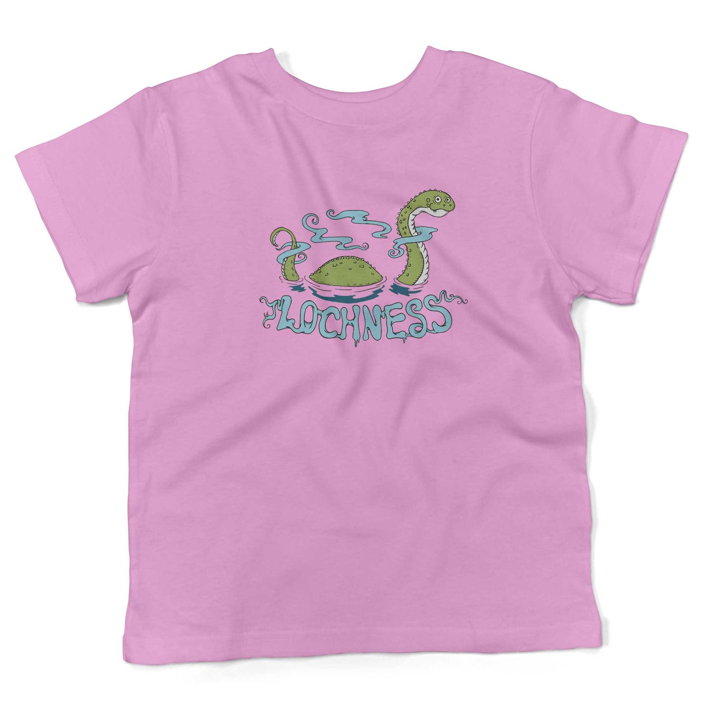 Loch Ness Monster Toddler Shirt-Organic Pink-2T