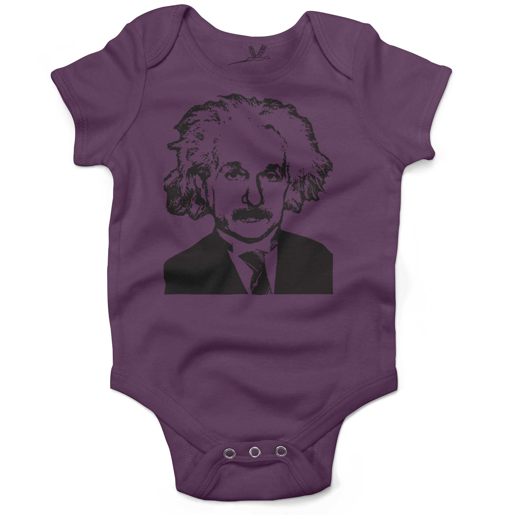 Albert Einstein Infant Bodysuit or Raglan Baby Tee-Organic Purple-3-6 months