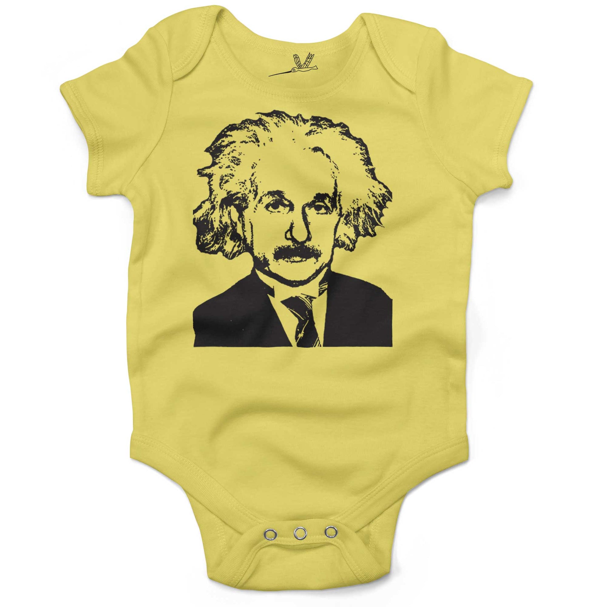 Albert Einstein Infant Bodysuit or Raglan Baby Tee-Yellow-3-6 months