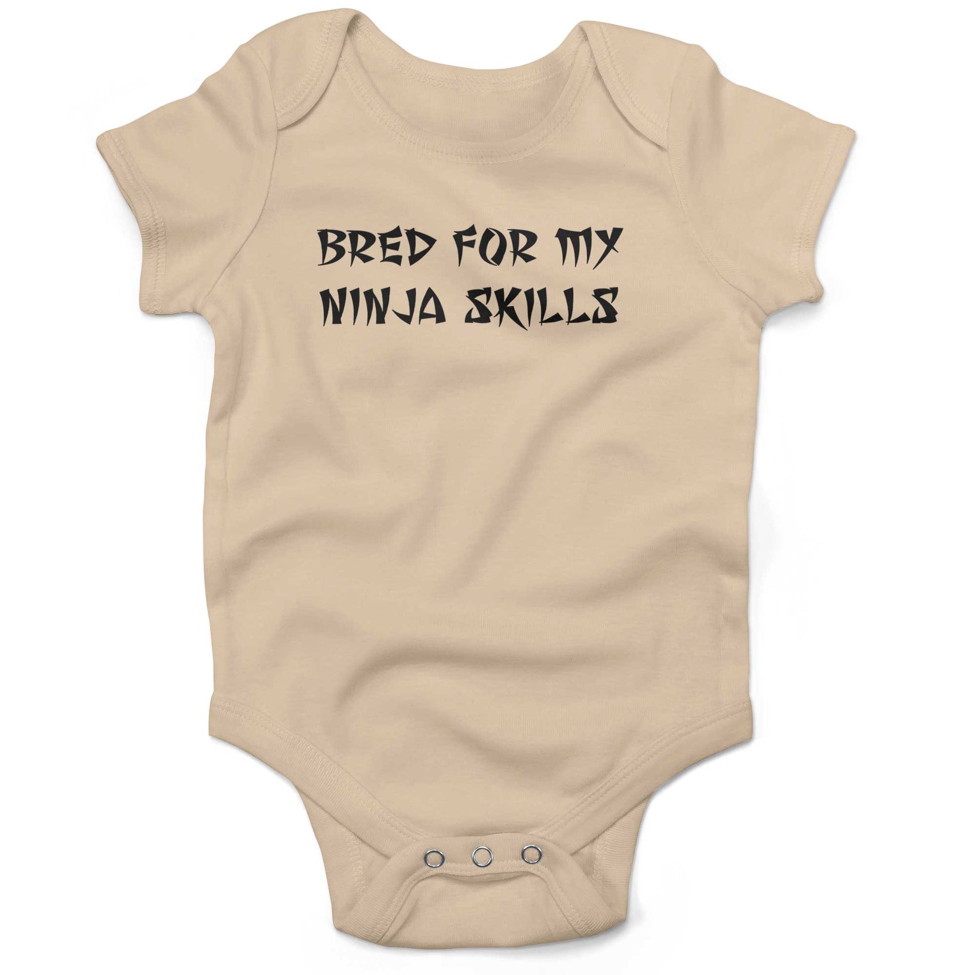 Bred For My Ninja Skills Infant Bodysuit or Raglan Baby Tee-Organic Natural-3-6 months