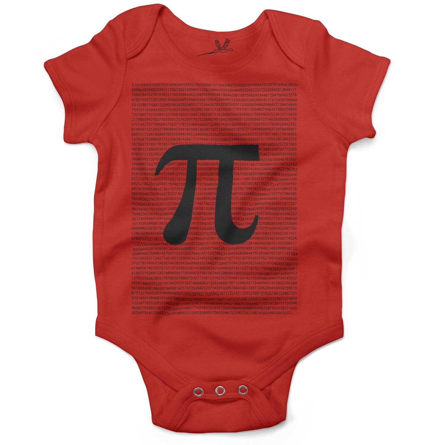 Irrational Pi Infant Bodysuit-Organic Red-3-6 months