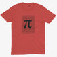 Irrational Pi Unisex Or Women's Cotton T-shirt-Red-Unisex