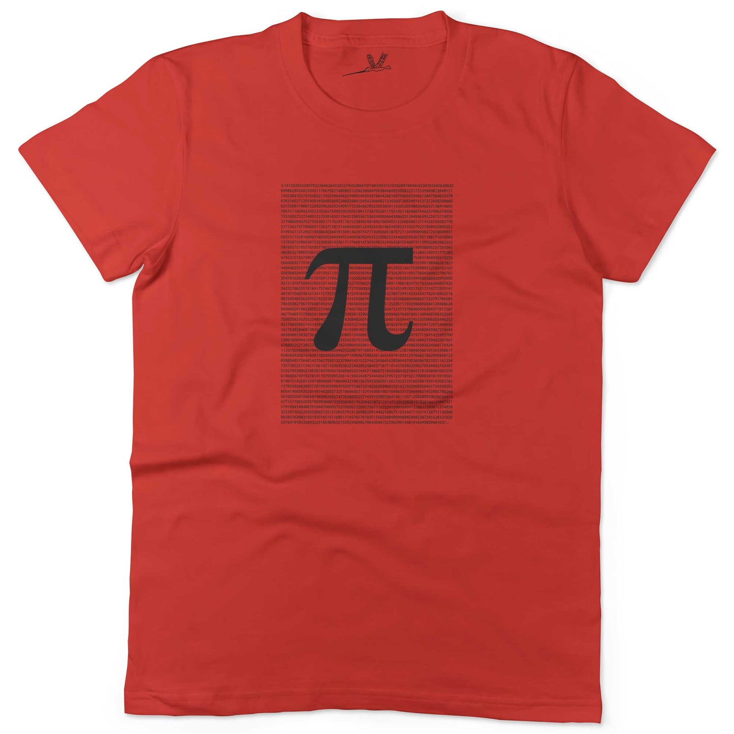 Irrational Pi Unisex Or Women's Cotton T-shirt-Red-Woman