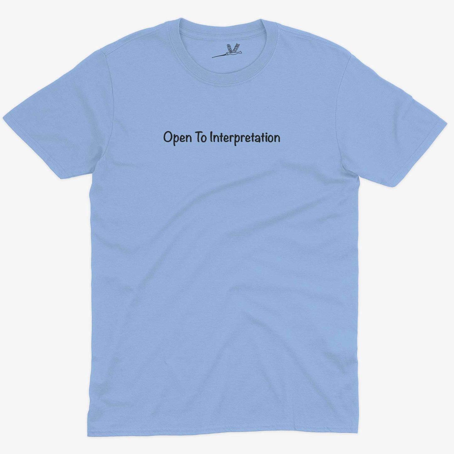 Open To Interpretation Unisex Or Women's Cotton T-shirt-Baby Blue-Unisex