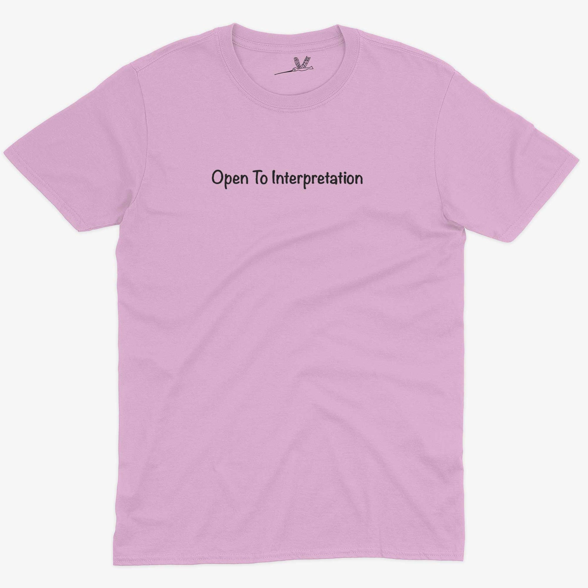 Open To Interpretation Unisex Or Women's Cotton T-shirt-Pink-Unisex