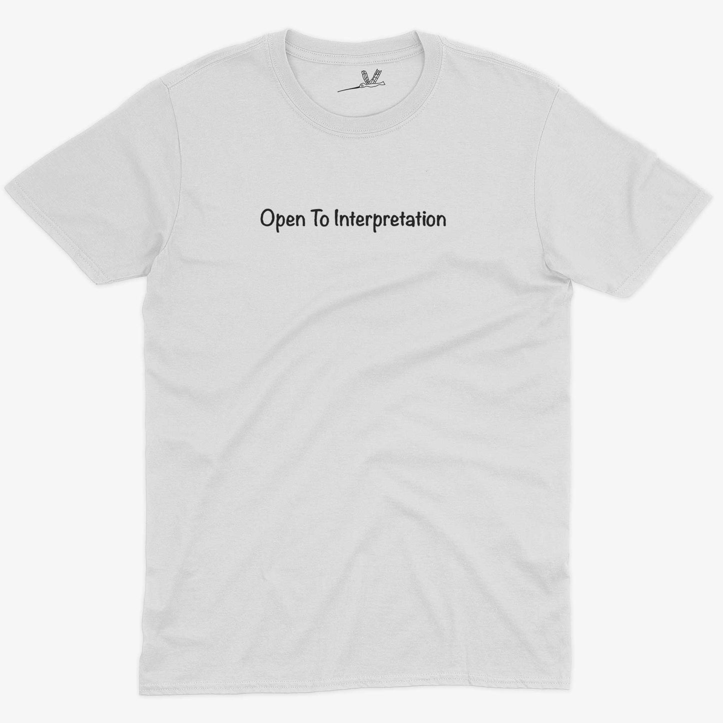 Open To Interpretation Unisex Or Women's Cotton T-shirt-White-Unisex
