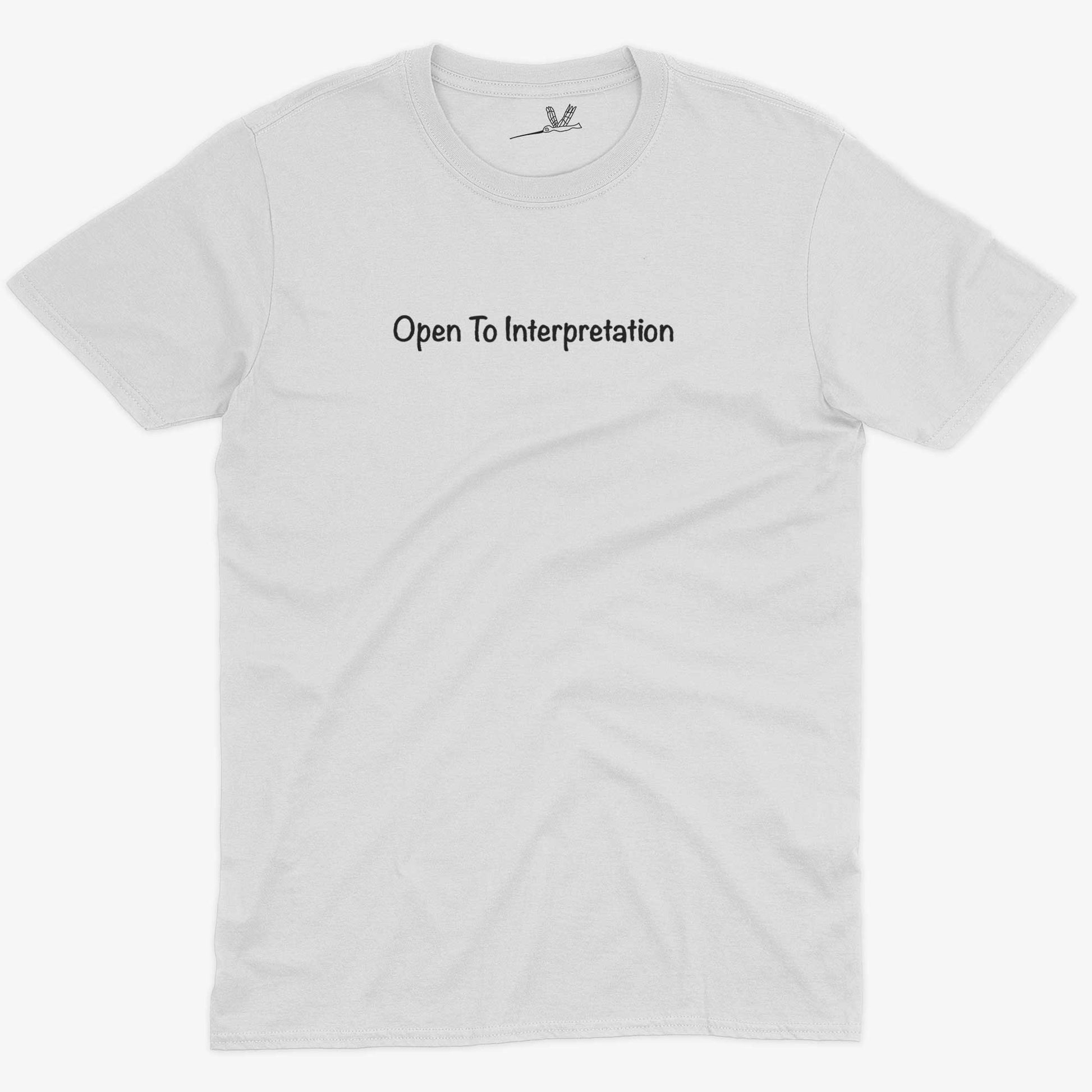 Open To Interpretation Unisex Or Women's Cotton T-shirt-White-Unisex