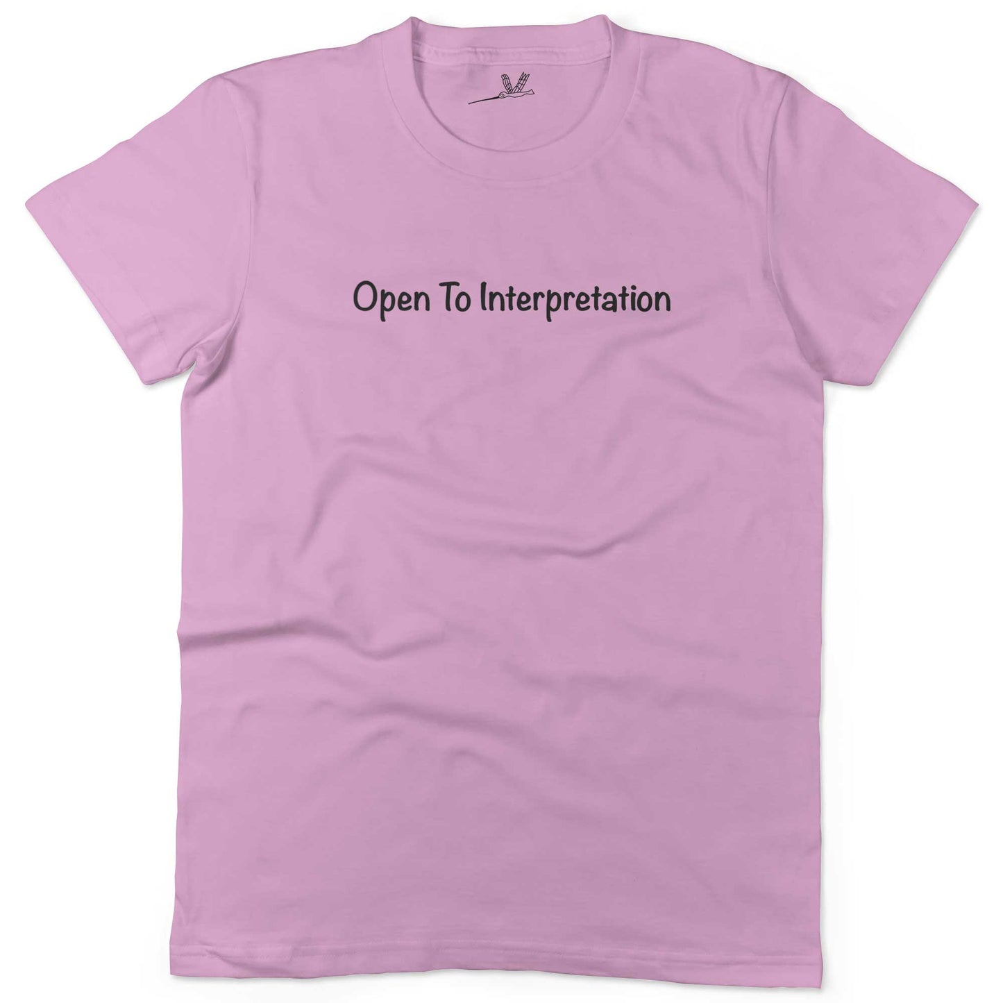 Open To Interpretation Unisex Or Women's Cotton T-shirt-Pink-Woman