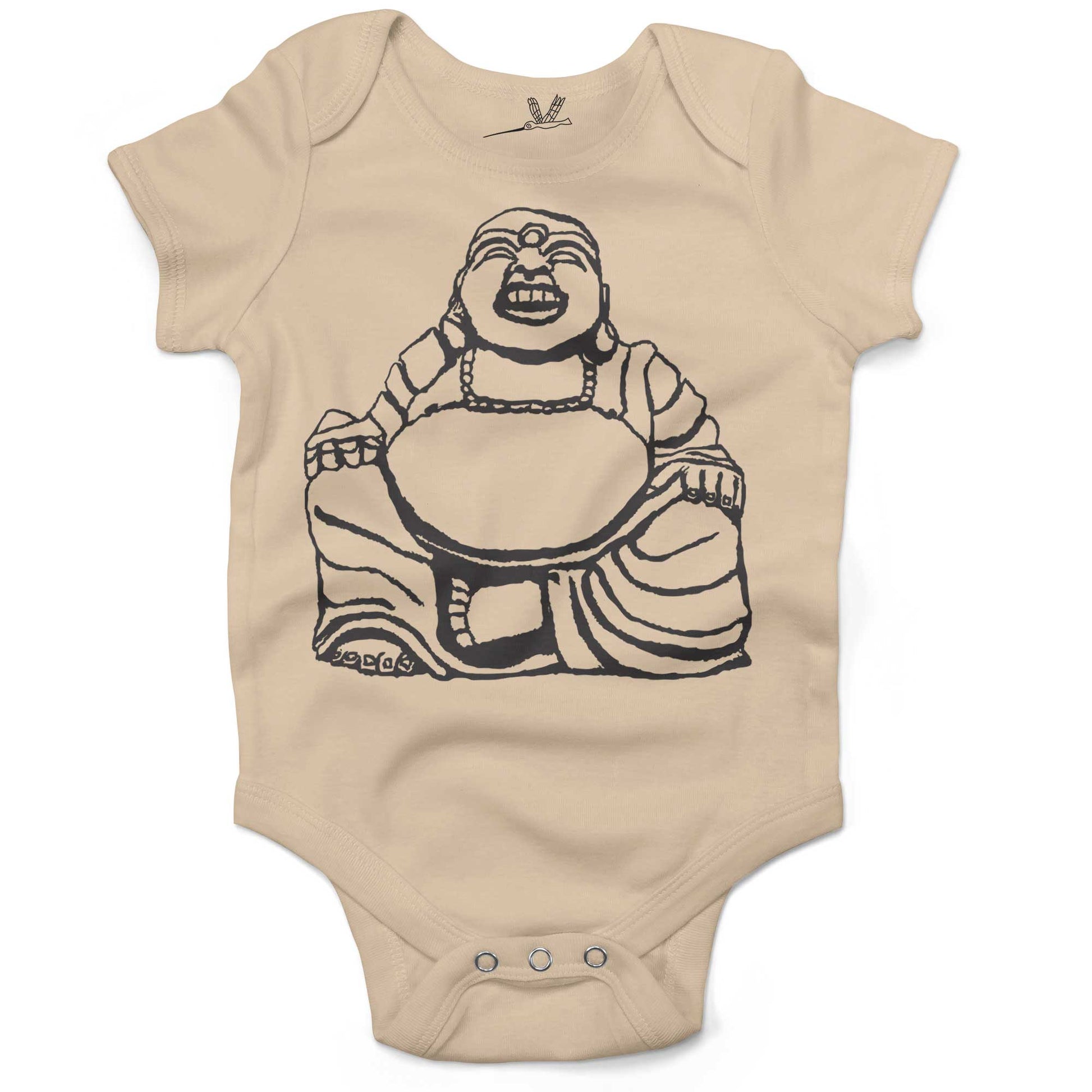 Laughing Buddha Infant Bodysuit or Raglan Baby Tee-Organic Natural-3-6 months
