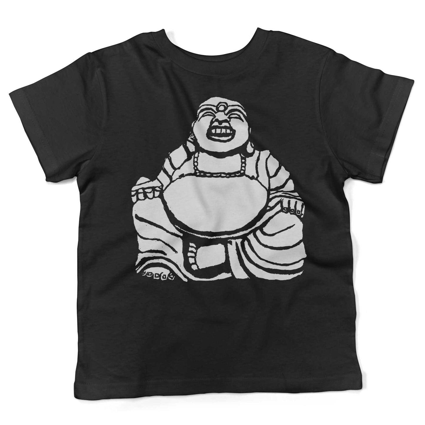 Laughing Buddha Toddler Shirt-Organic Black-2T