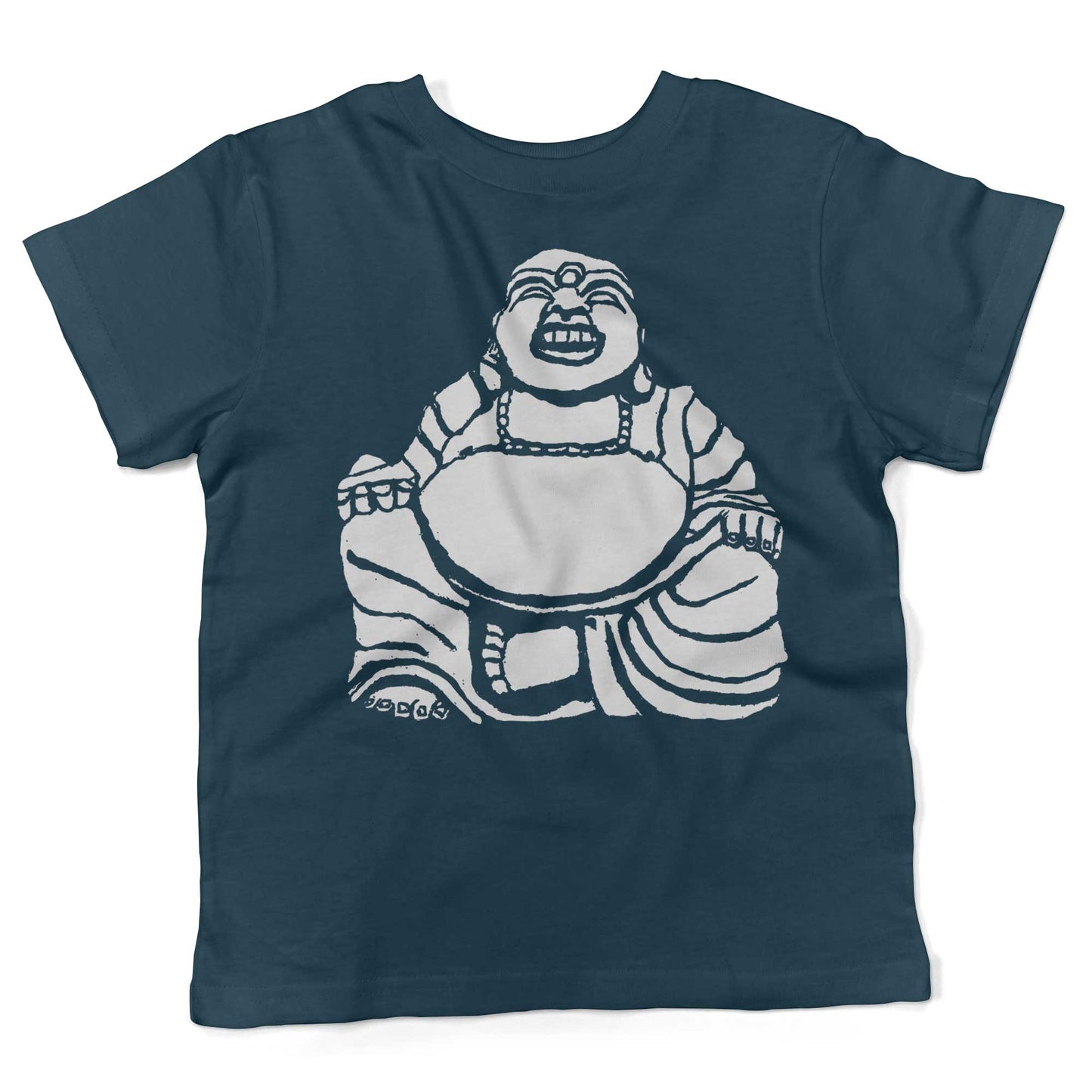 Laughing Buddha Toddler Shirt-Organic Pacific Blue-2T