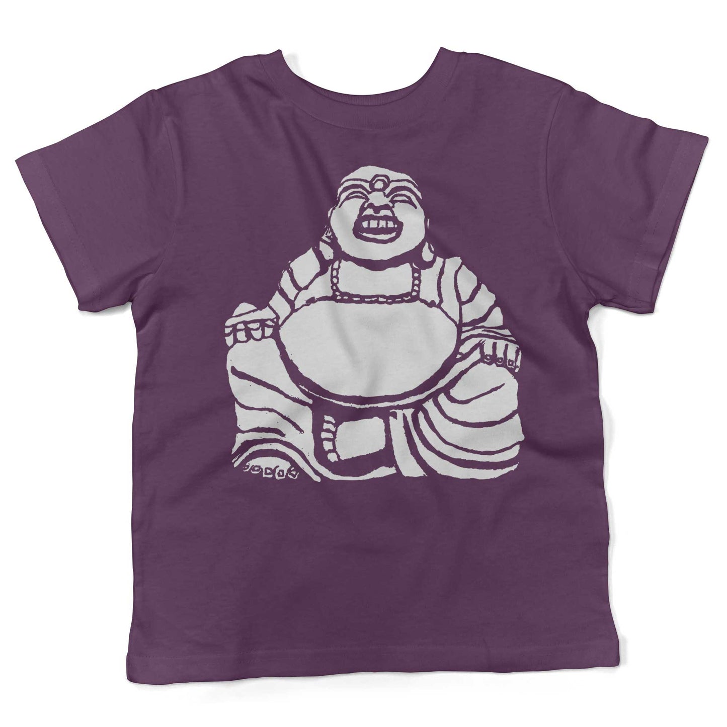 Laughing Buddha Toddler Shirt-Organic Purple-2T