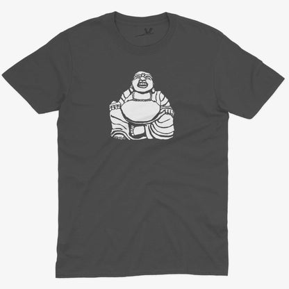 Laughing Buddha Unisex Or Women's Cotton T-shirt-Asphalt-Unisex