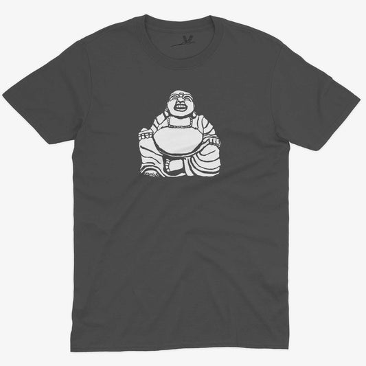 Laughing Buddha Unisex Or Women's Cotton T-shirt-Asphalt-Unisex
