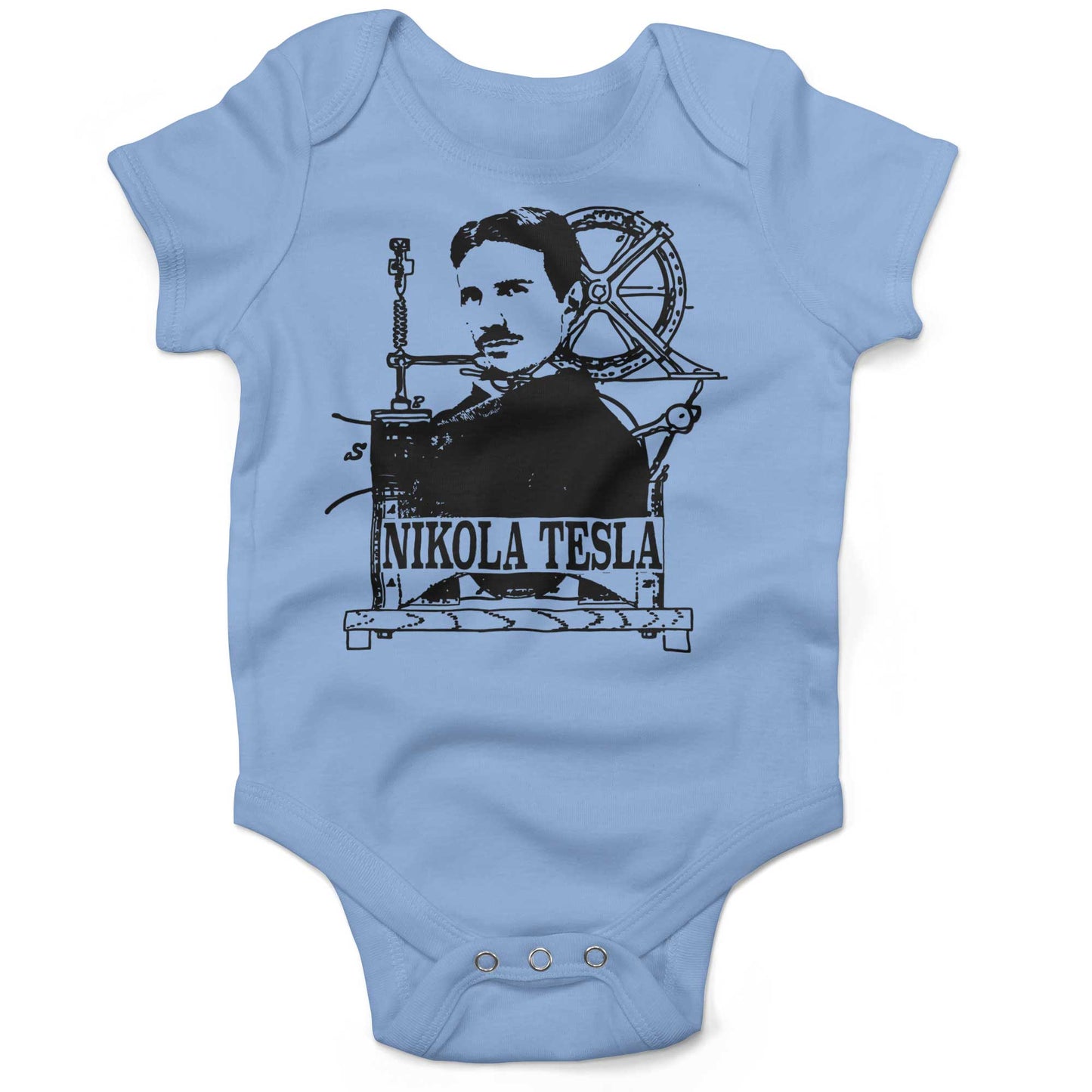 Nikola Tesla Infant Bodysuit-Organic Baby Blue-3-6 months