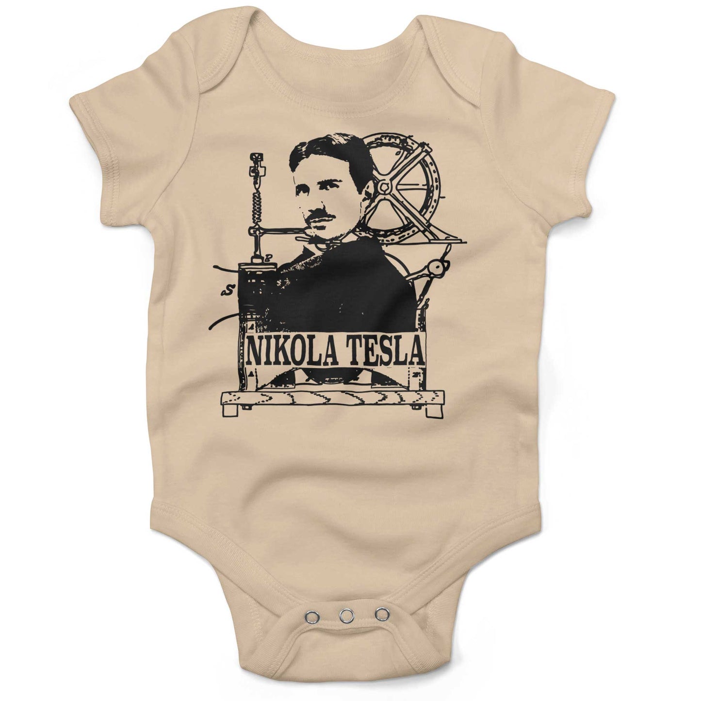 Nikola Tesla Infant Bodysuit-Organic Natural-3-6 months