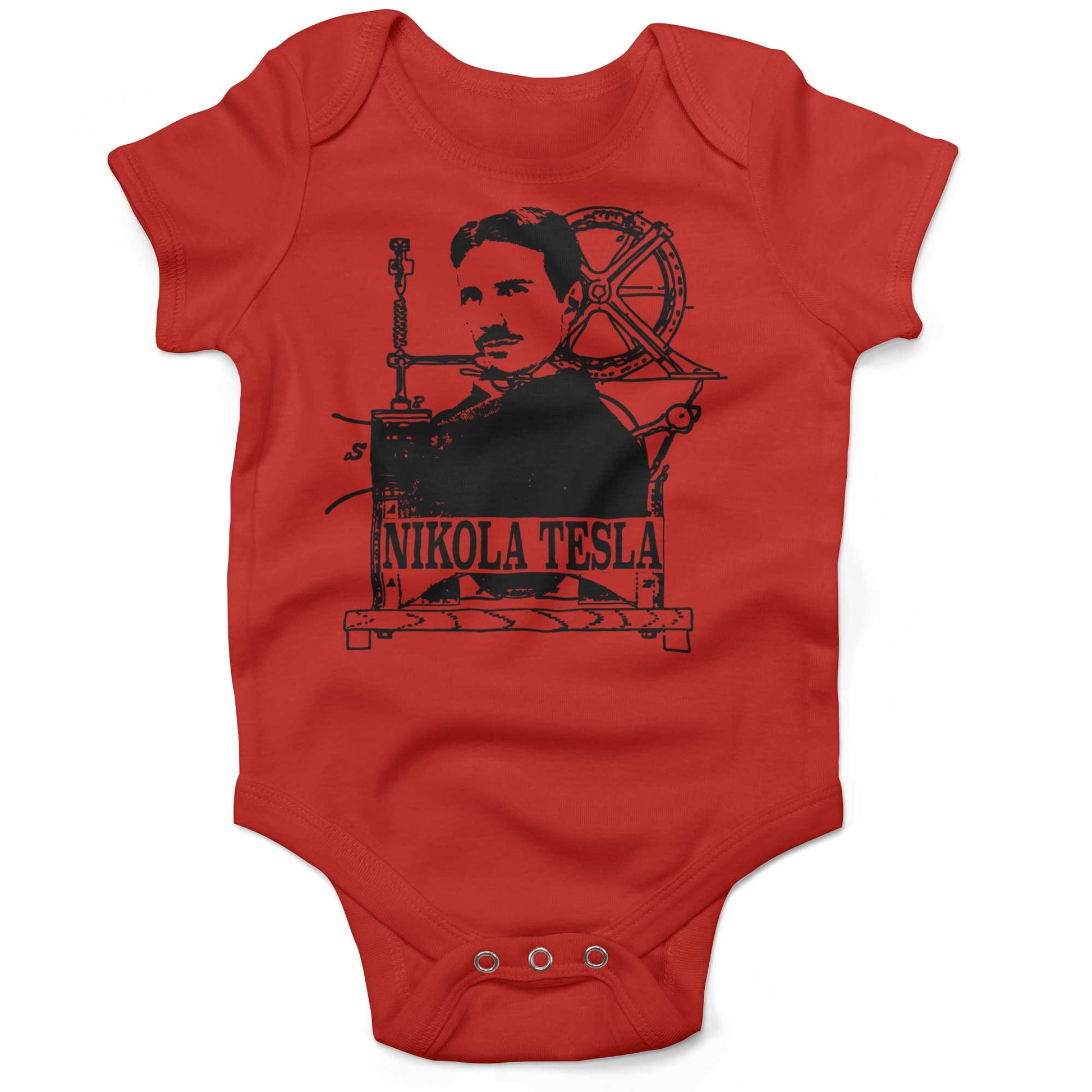 Nikola Tesla Infant Bodysuit-Organic Red-3-6 months