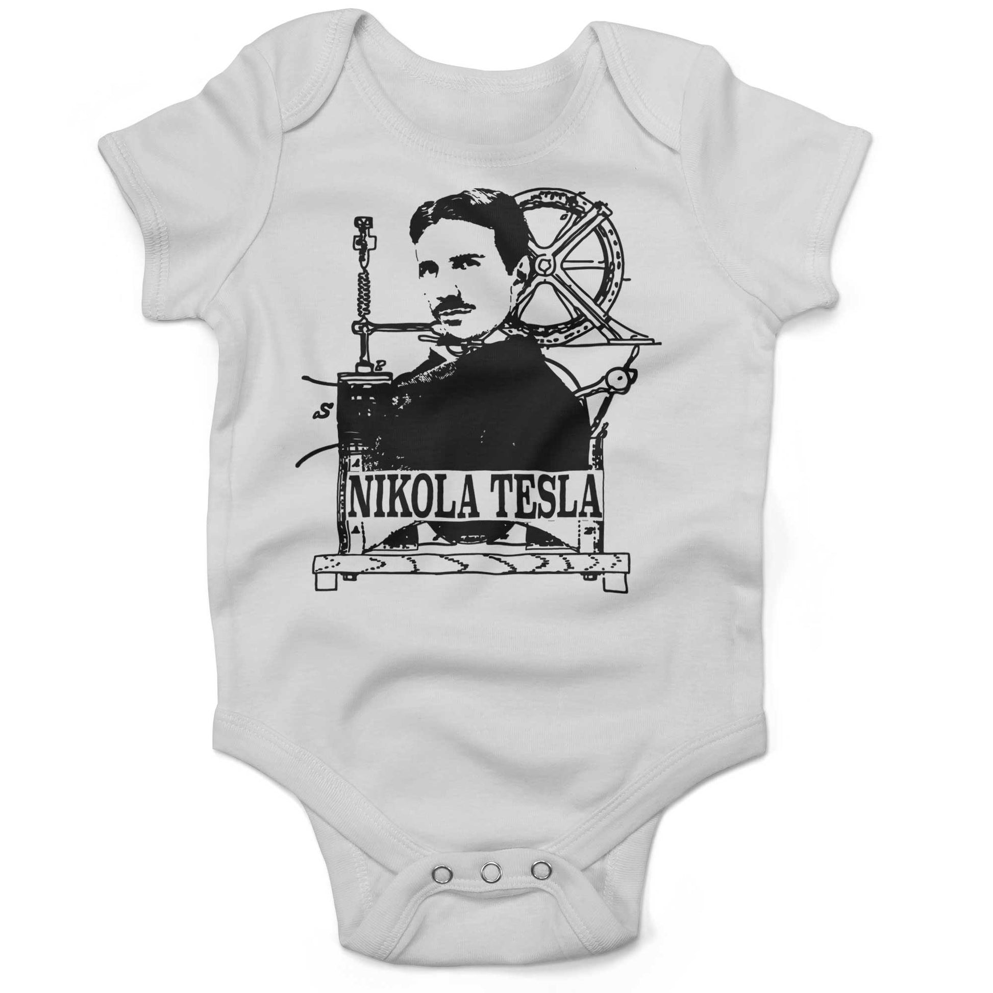 Nikola Tesla Infant Bodysuit-White-3-6 months