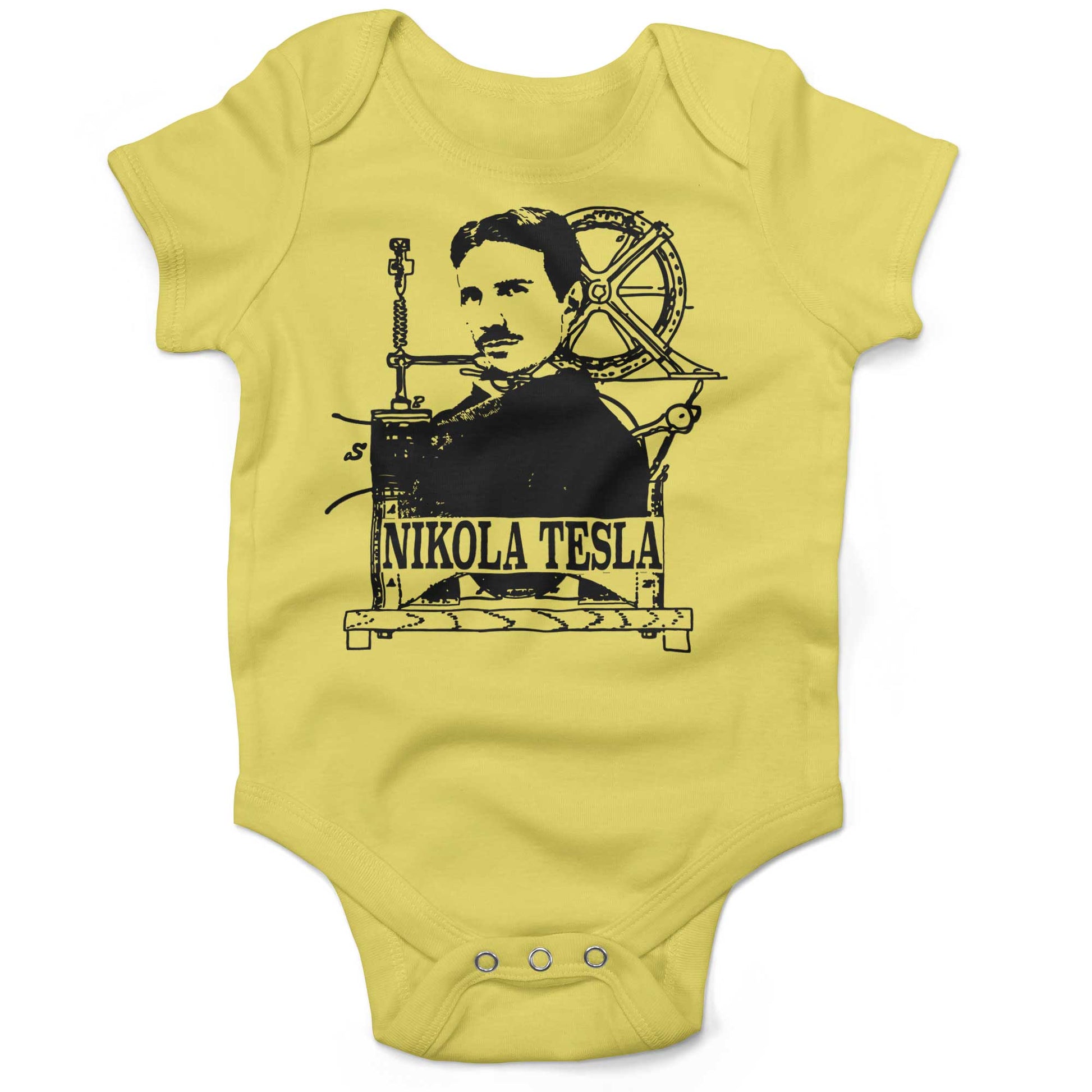 Nikola Tesla Infant Bodysuit-Yellow-3-6 months