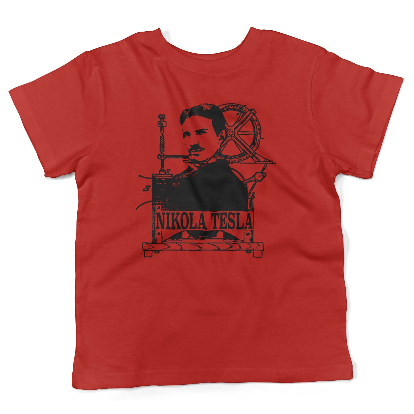 Nikola Tesla Toddler Shirt-Red-2T