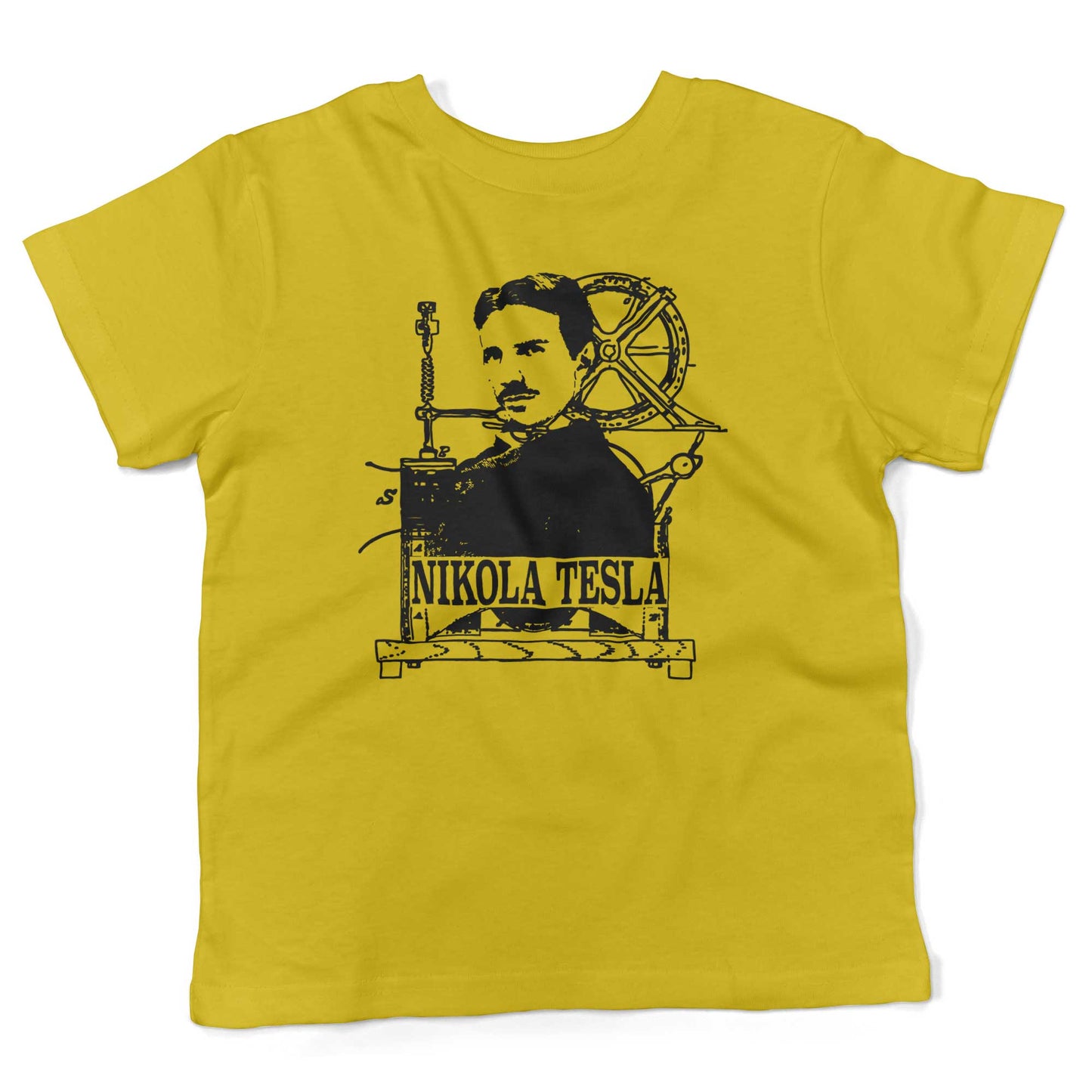 Nikola Tesla Toddler Shirt-Sunshine Yellow-2T