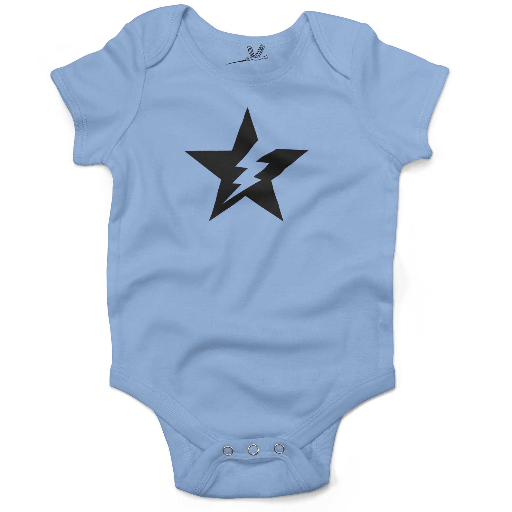 Star Bolt Infant Bodysuit or Raglan Baby Tee-Organic Baby Blue-3-6 months