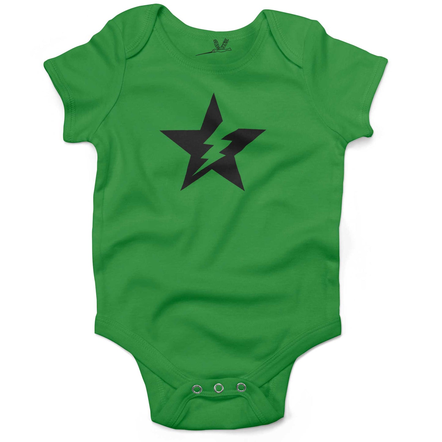 Star Bolt Infant Bodysuit or Raglan Baby Tee-Grass Green-3-6 months