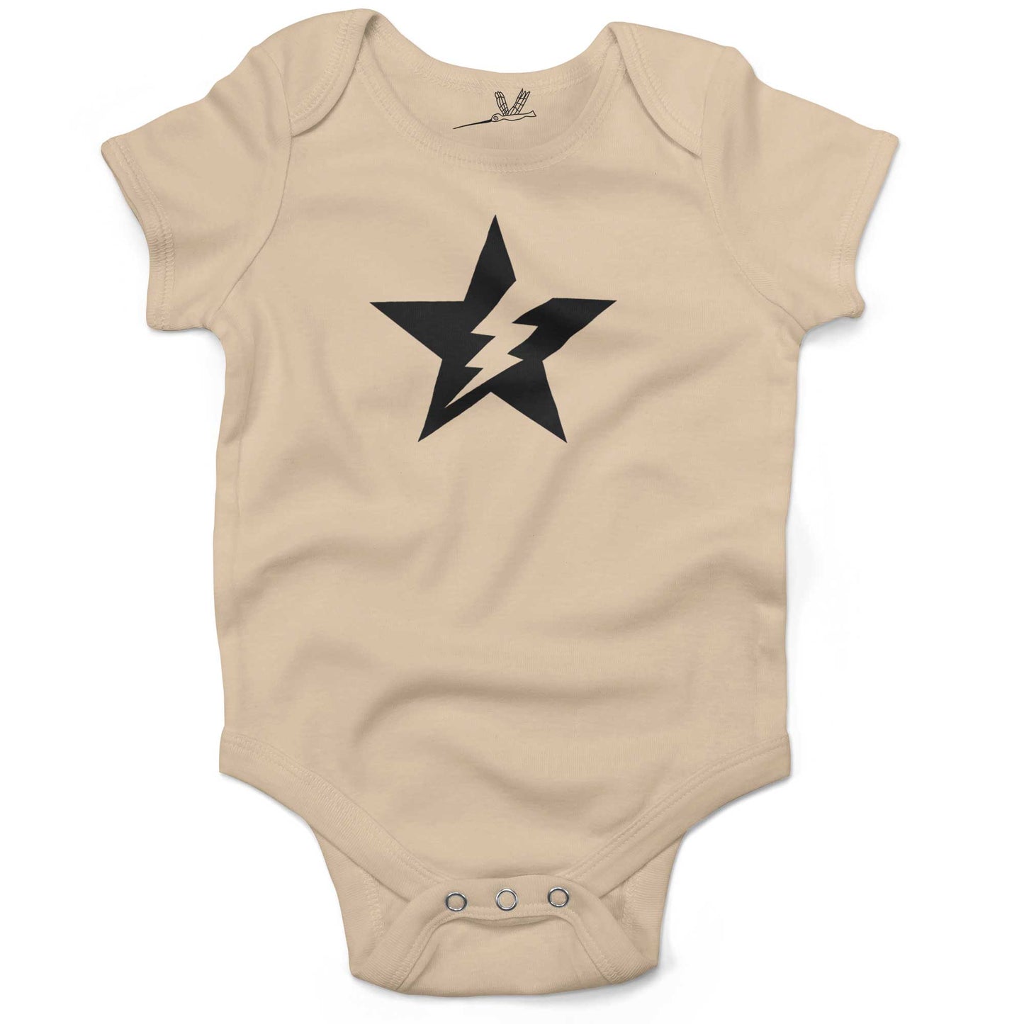 Star Bolt Infant Bodysuit or Raglan Baby Tee-Organic Natural-3-6 months