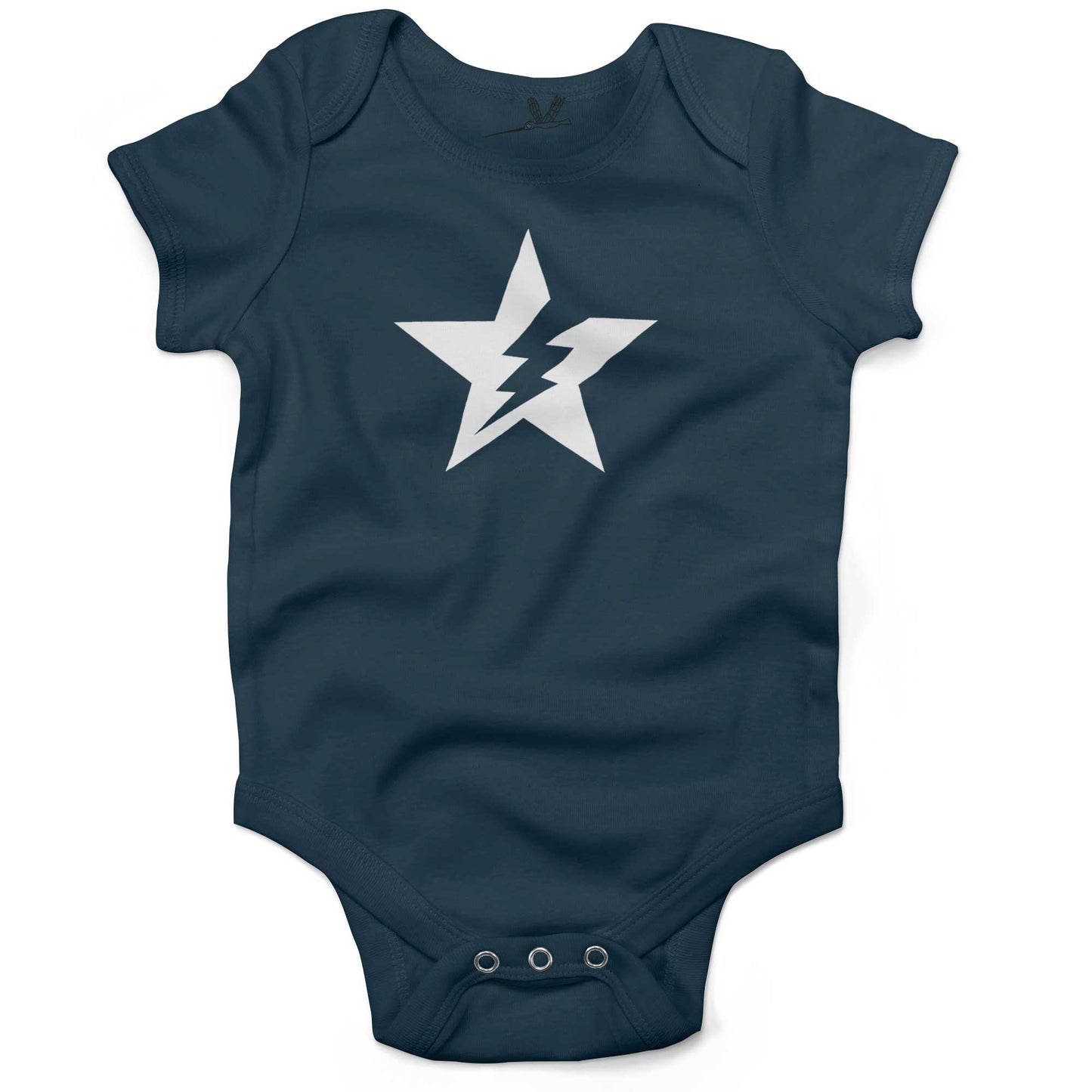 Star Bolt Infant Bodysuit or Raglan Baby Tee-Organic Pacific Blue-3-6 months