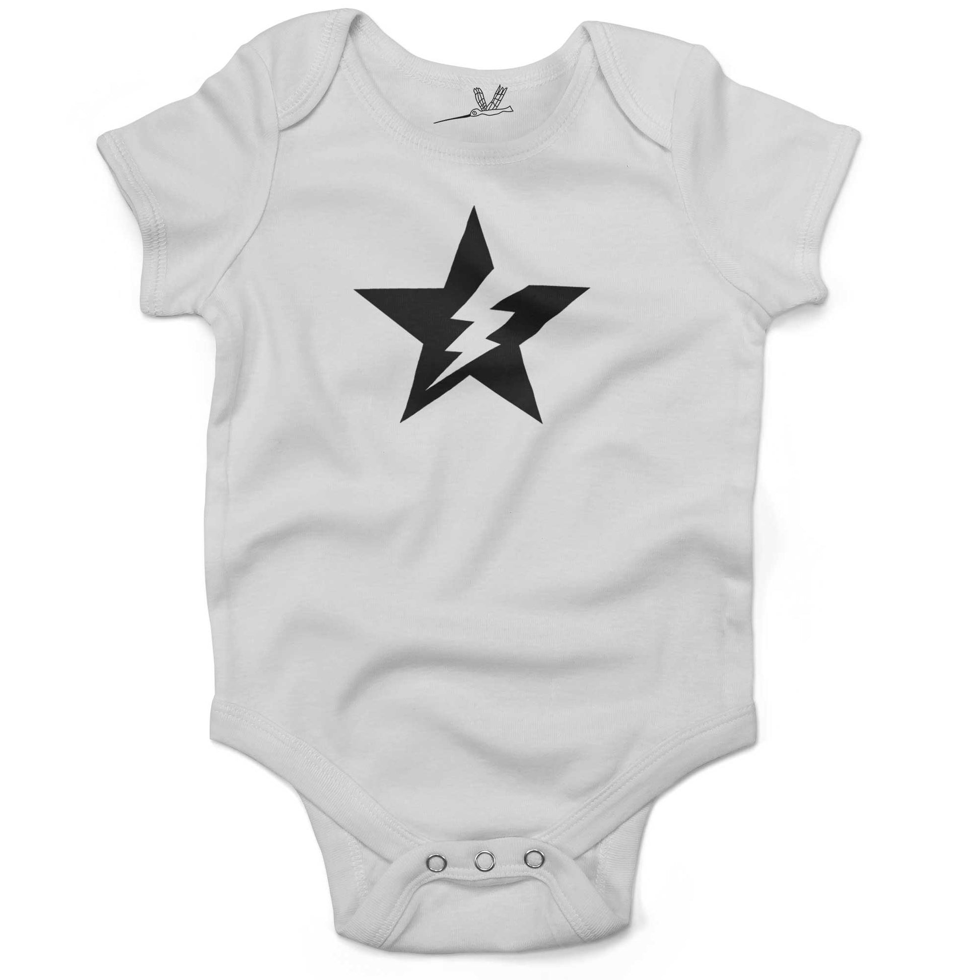 Star Bolt Infant Bodysuit or Raglan Baby Tee-White-3-6 months