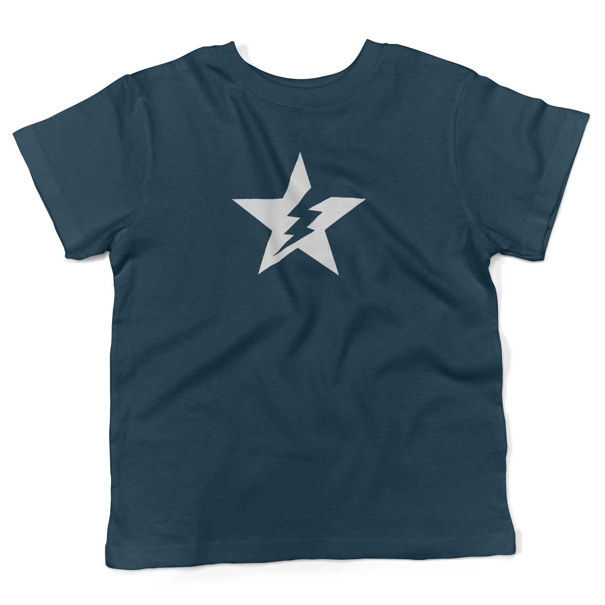 Star Bolt Toddler Shirt-Organic Pacific Blue-2T