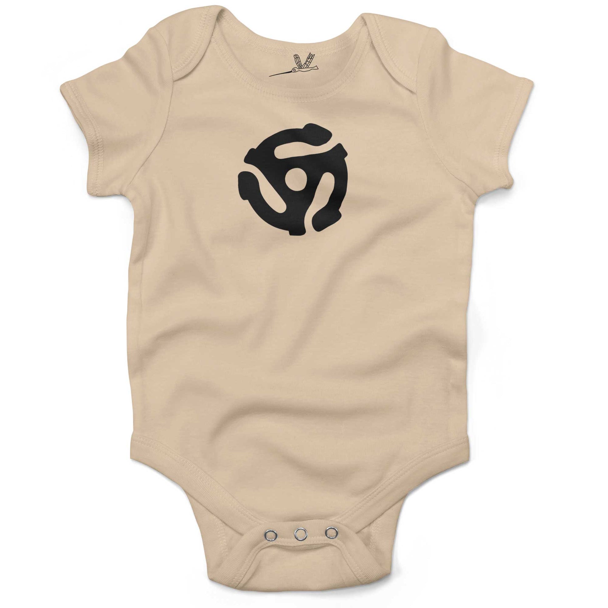 Vinyl Record 45" Adapter Infant Bodysuit or Raglan Tee-Organic Natural-3-6 months