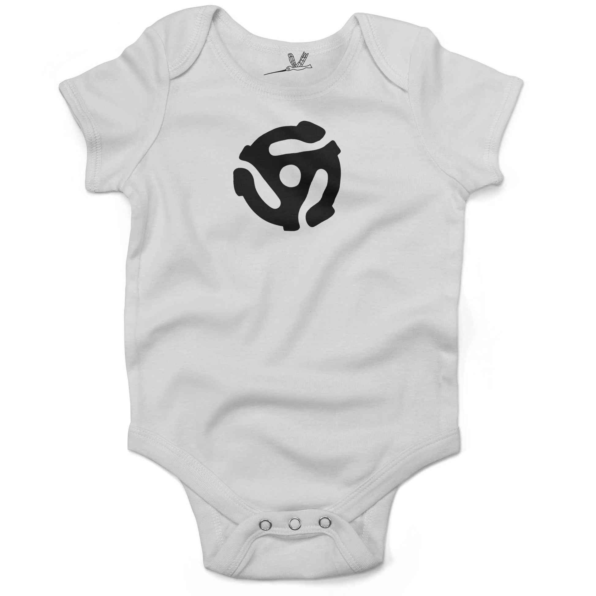 Vinyl Record 45" Adapter Infant Bodysuit or Raglan Tee-White-3-6 months
