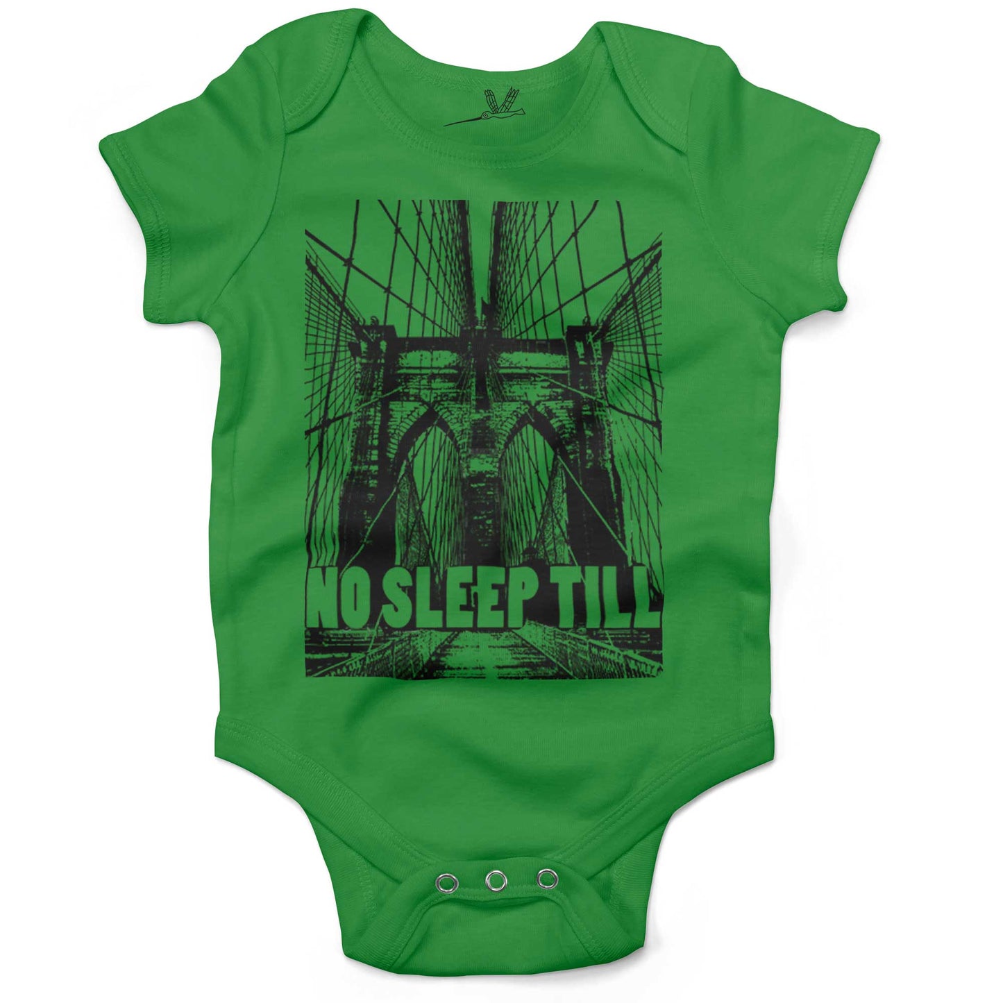 No Sleep Till Brooklyn Infant Bodysuit or Raglan Tee-Grass Green-3-6 months