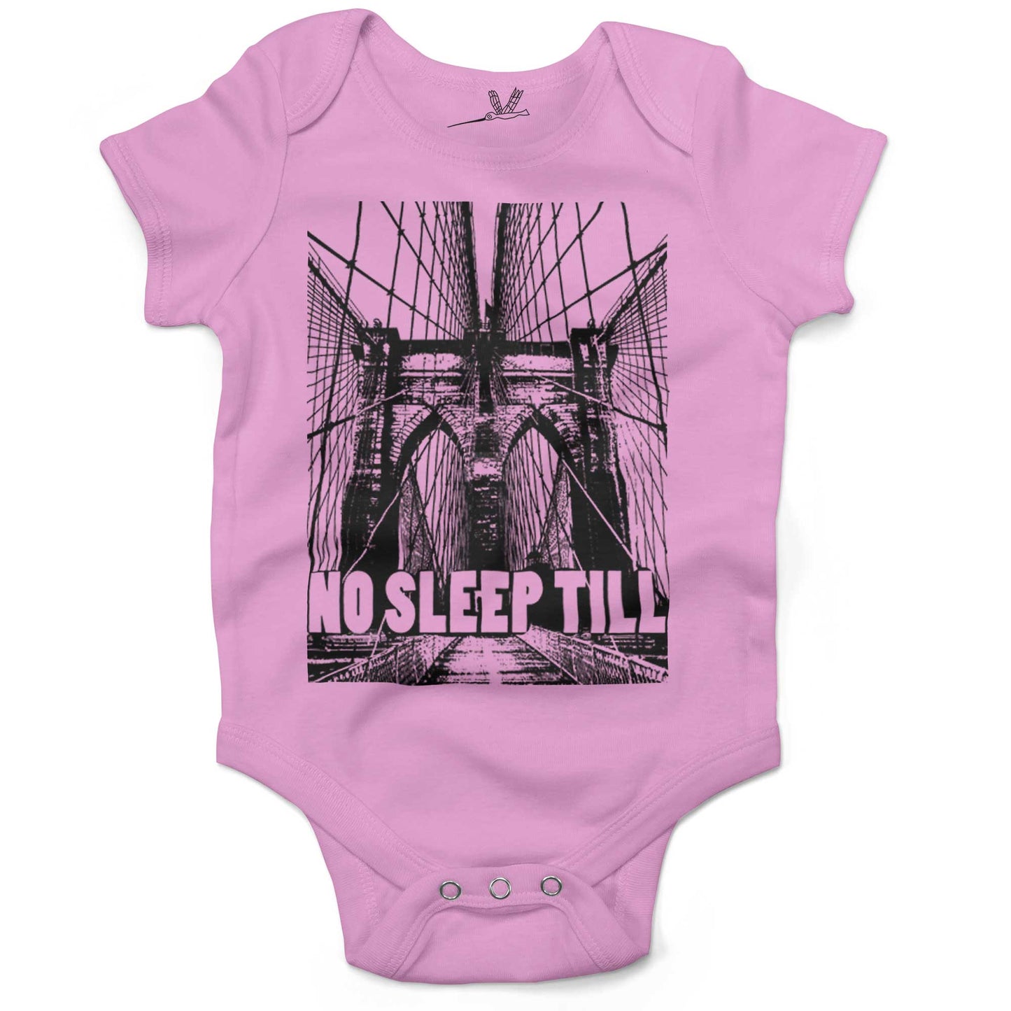 No Sleep Till Brooklyn Infant Bodysuit or Raglan Tee-Organic Pink-3-6 months