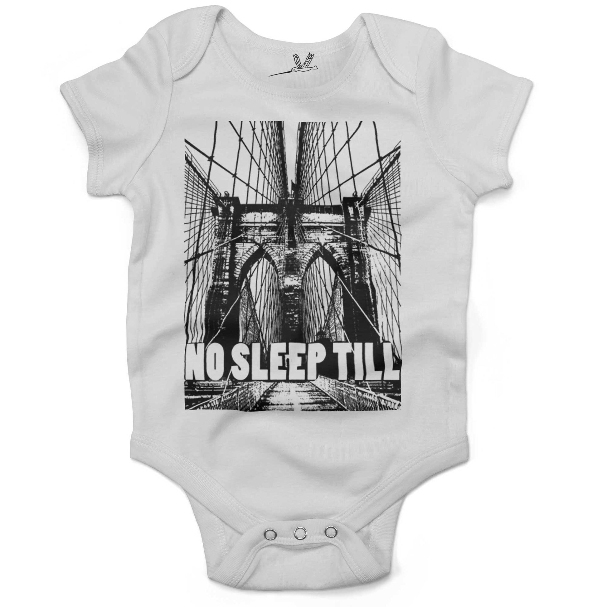 No Sleep Till Brooklyn Infant Bodysuit or Raglan Tee-White-3-6 months